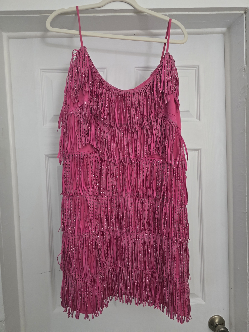 Cowboy Killer Crystal Fringe Dress - Pink - 2X